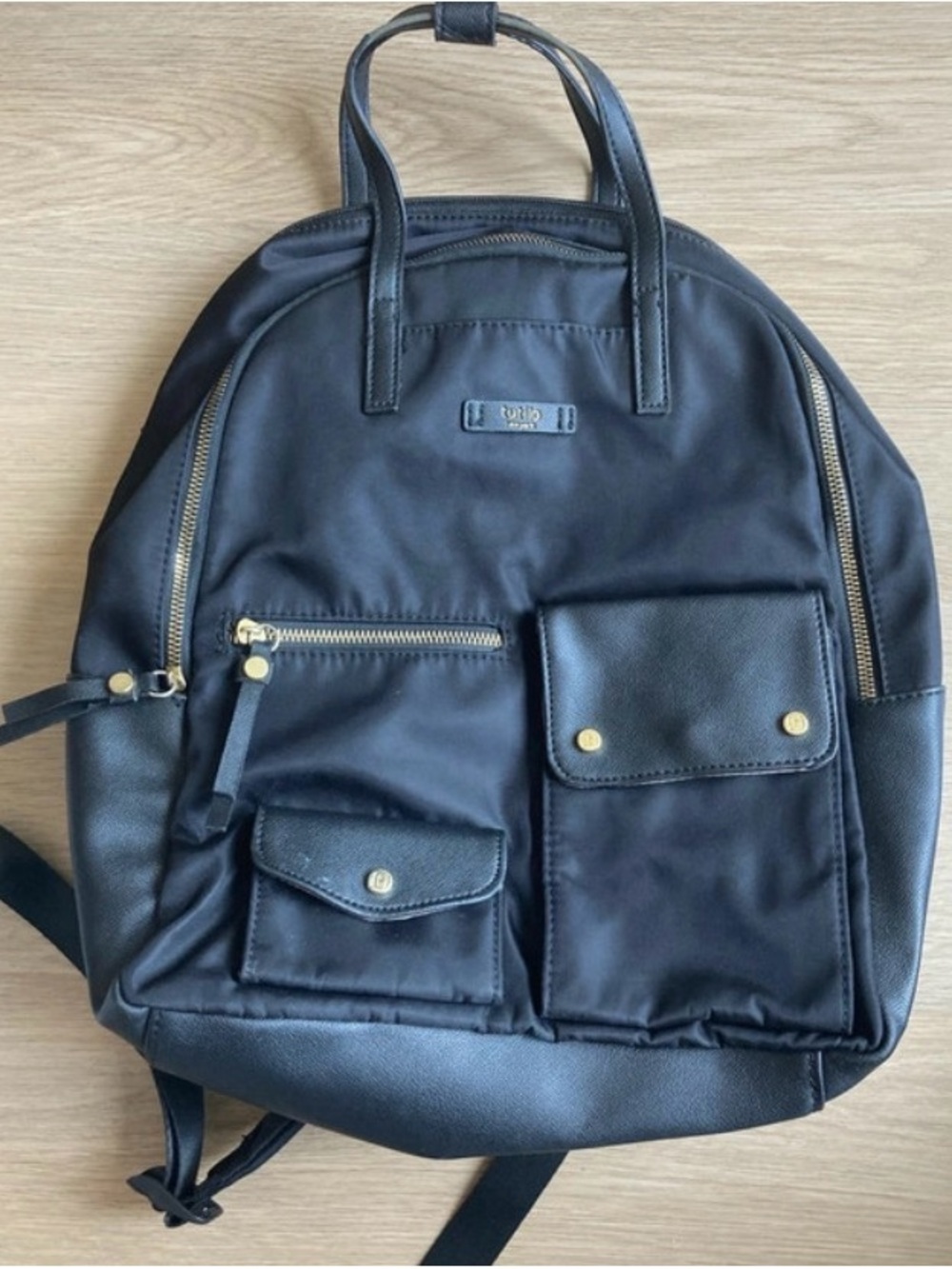 Black Backpack with Front Pockets